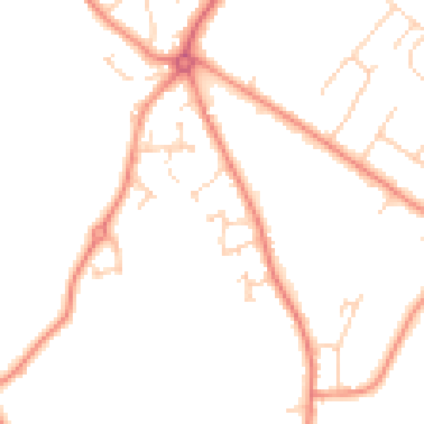 Daytime road noise heatmap for HG2 9EX