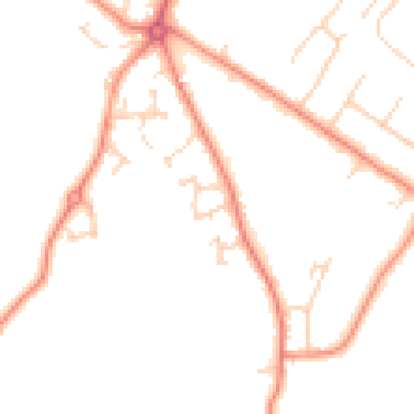 Daytime road noise heatmap for HG2 9EY