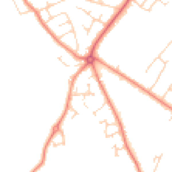 Daytime road noise heatmap for HG2 9JG