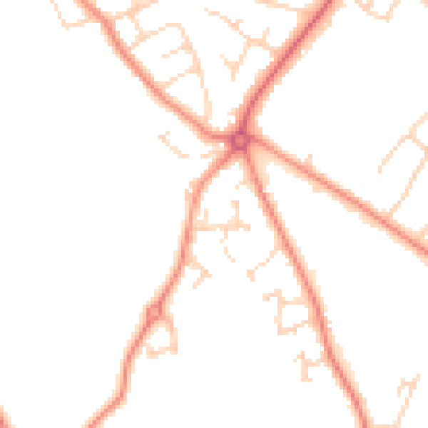 Daytime road noise heatmap for HG2 9JH