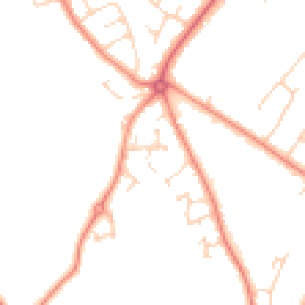 Daytime road noise heatmap for HG2 9JJ