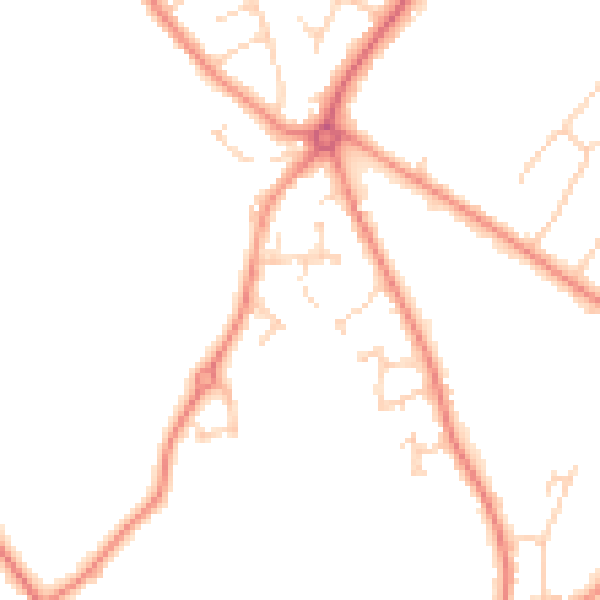 Daytime road noise heatmap for HG2 9JQ