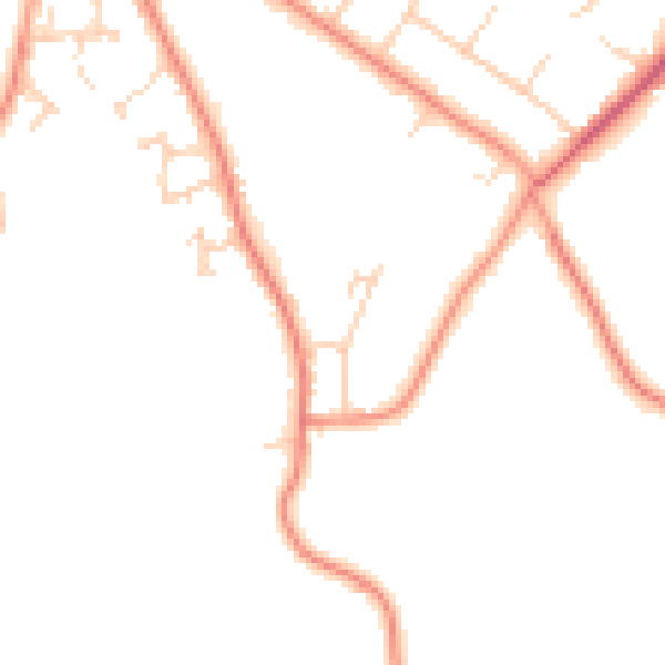 Daytime road noise heatmap for HG2 9LD