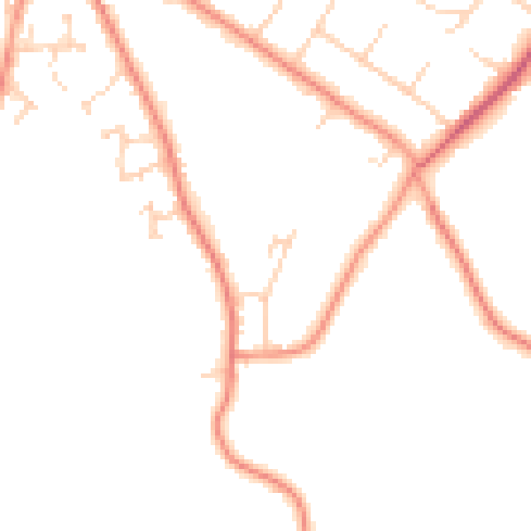 Daytime road noise heatmap for HG2 9LE