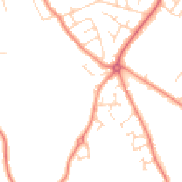 Daytime road noise heatmap for HG2 9LU