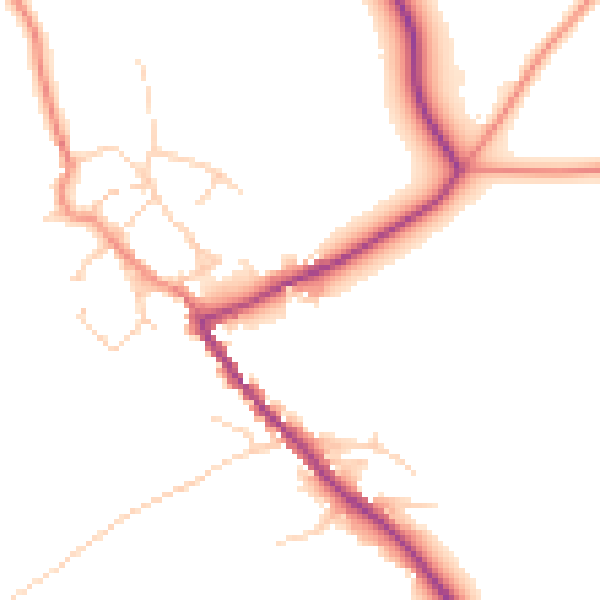 Daytime road noise heatmap for HG3 1AE