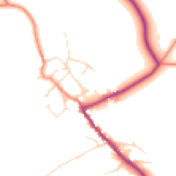 Daytime road noise heatmap for HG3 1AF