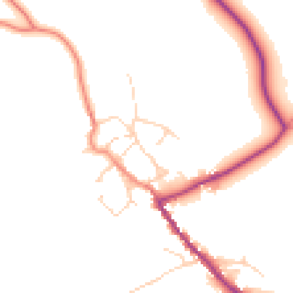 Daytime road noise heatmap for HG3 1AG