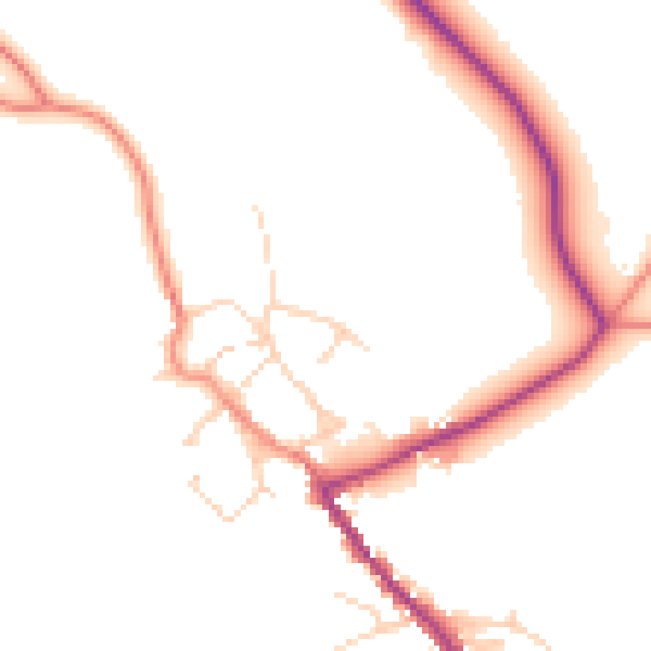 Daytime road noise heatmap for HG3 1AH
