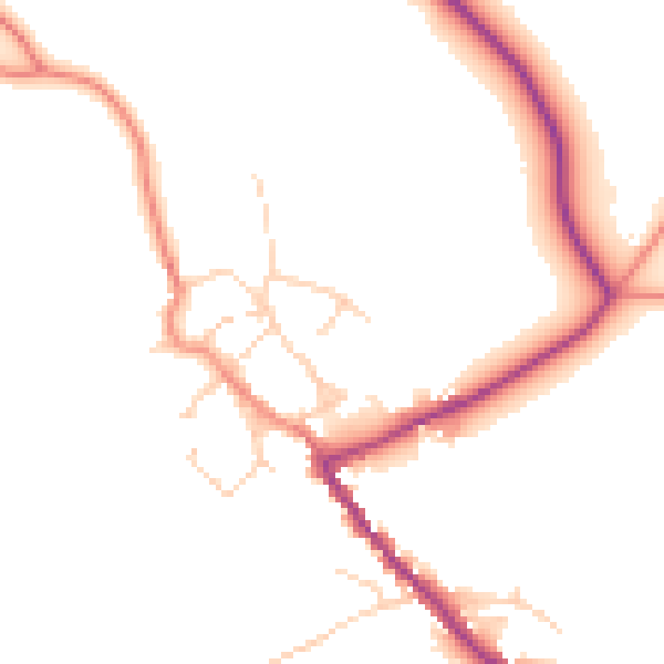 Daytime road noise heatmap for HG3 1AJ