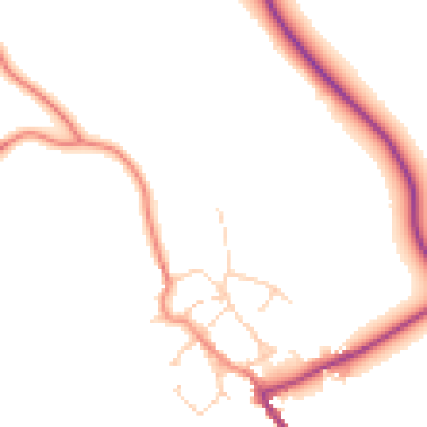 Daytime road noise heatmap for HG3 1AL