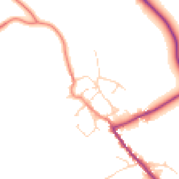 Daytime road noise heatmap for HG3 1AN