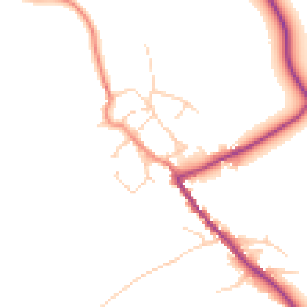 Daytime road noise heatmap for HG3 1AP