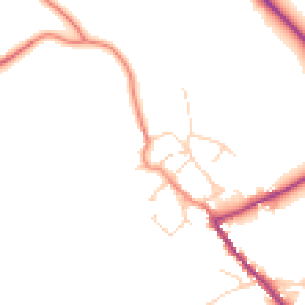 Daytime road noise heatmap for HG3 1AS