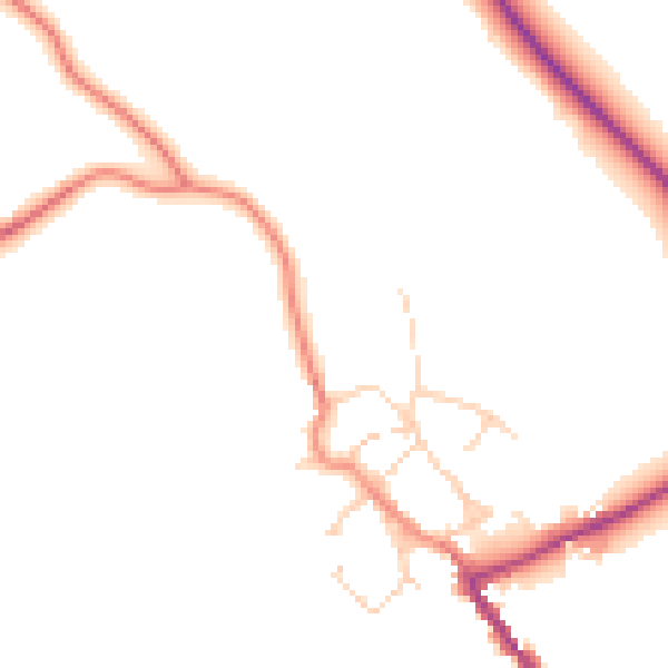 Daytime road noise heatmap for HG3 1AY