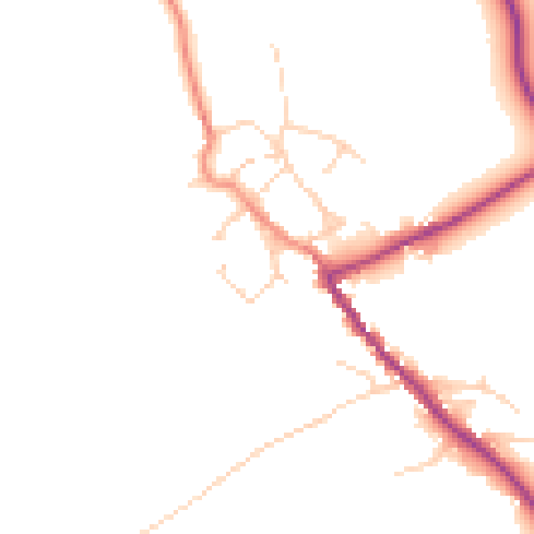 Daytime road noise heatmap for HG3 1BA