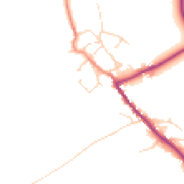 Daytime road noise heatmap for HG3 1BE