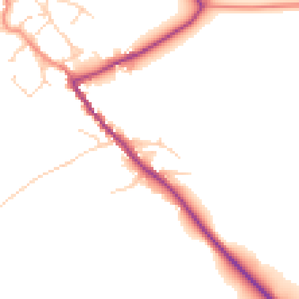 Daytime road noise heatmap for HG3 1BH