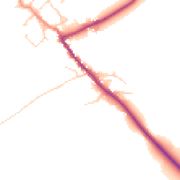 Daytime road noise heatmap for HG3 1BL