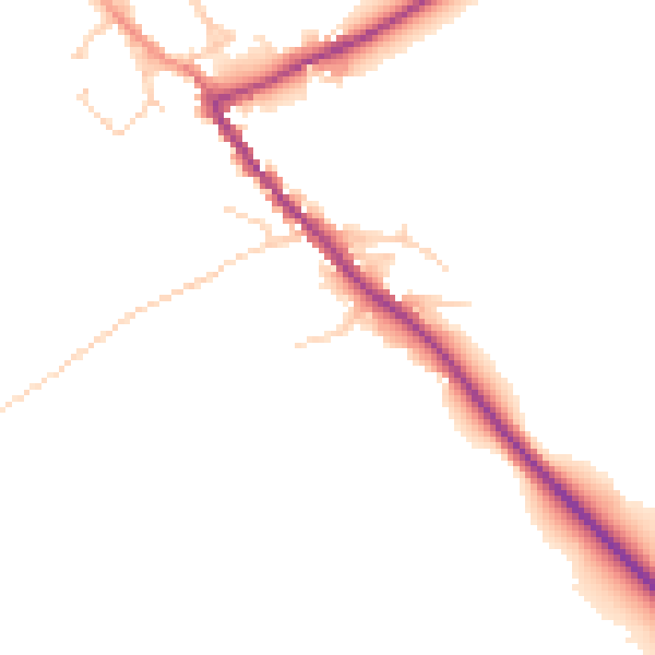 Daytime road noise heatmap for HG3 1BN