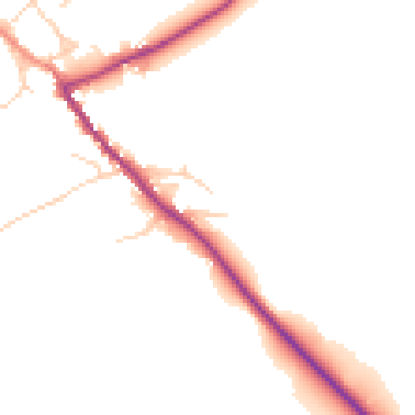 Daytime road noise heatmap for HG3 1BP