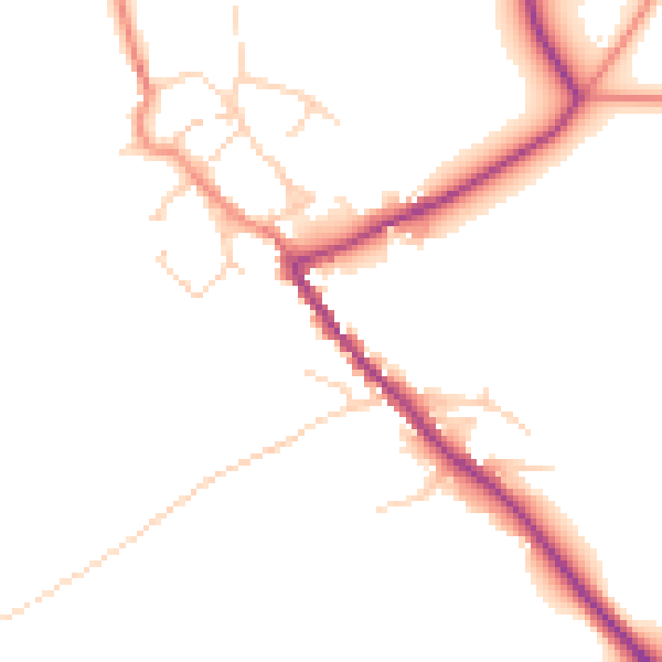 Daytime road noise heatmap for HG3 1BQ