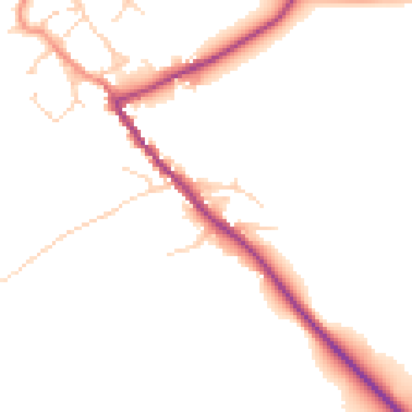 Daytime road noise heatmap for HG3 1BS