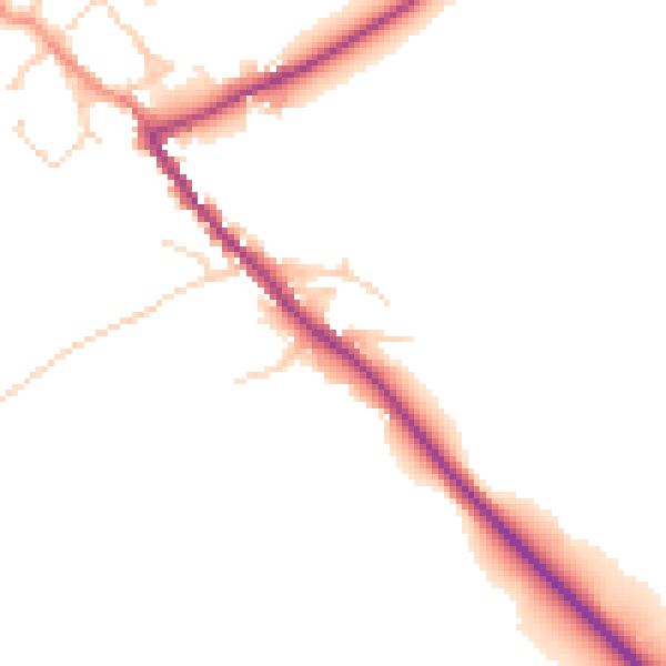 Daytime road noise heatmap for HG3 1BW