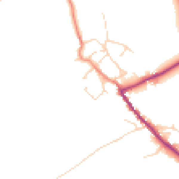 Daytime road noise heatmap for HG3 1BZ