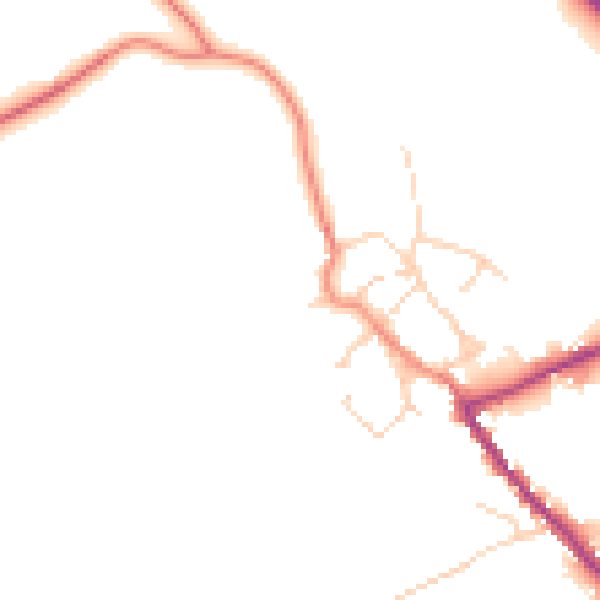 Daytime road noise heatmap for HG3 1DA
