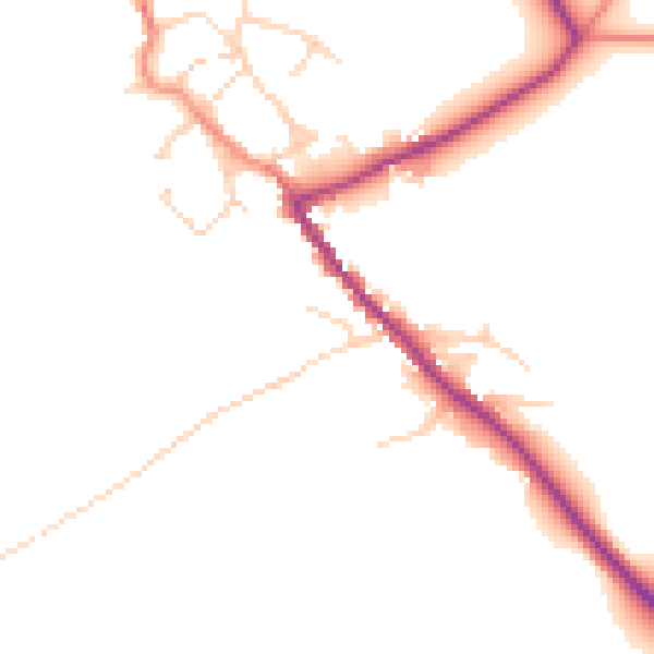 Daytime road noise heatmap for HG3 1DB
