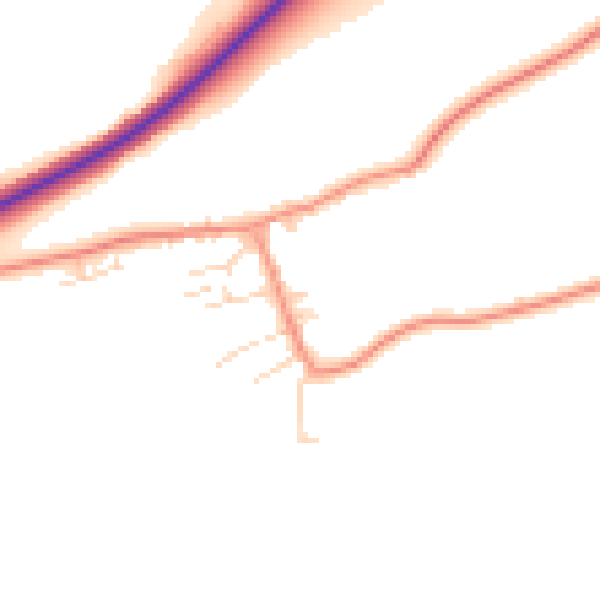 Daytime road noise heatmap for HG3 1DD