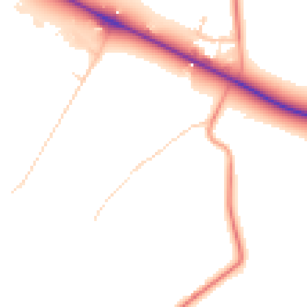Daytime road noise heatmap for HG3 1DF