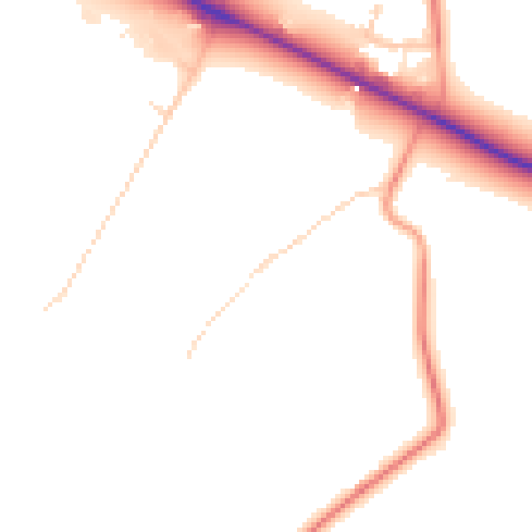 Daytime road noise heatmap for HG3 1DG