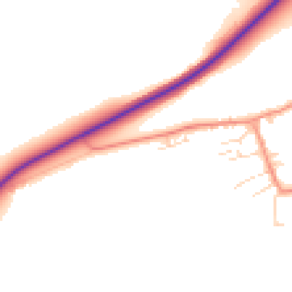 Daytime road noise heatmap for HG3 1DR