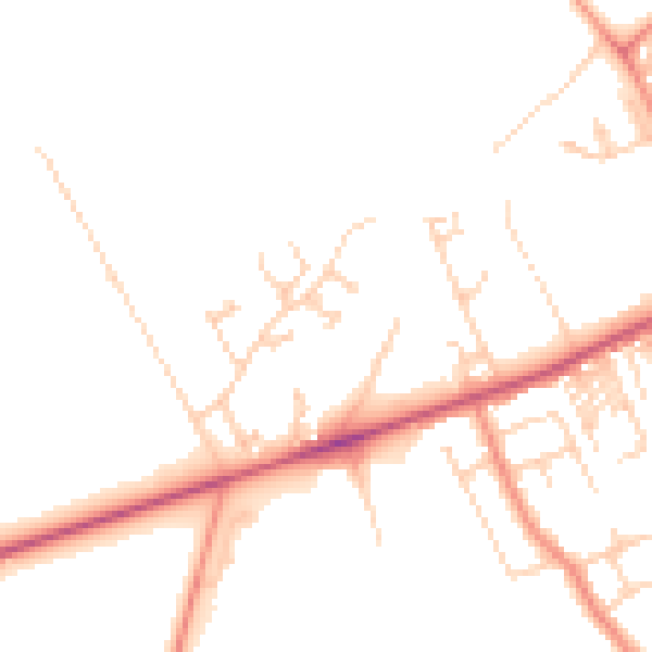 Daytime road noise heatmap for HG3 1FJ