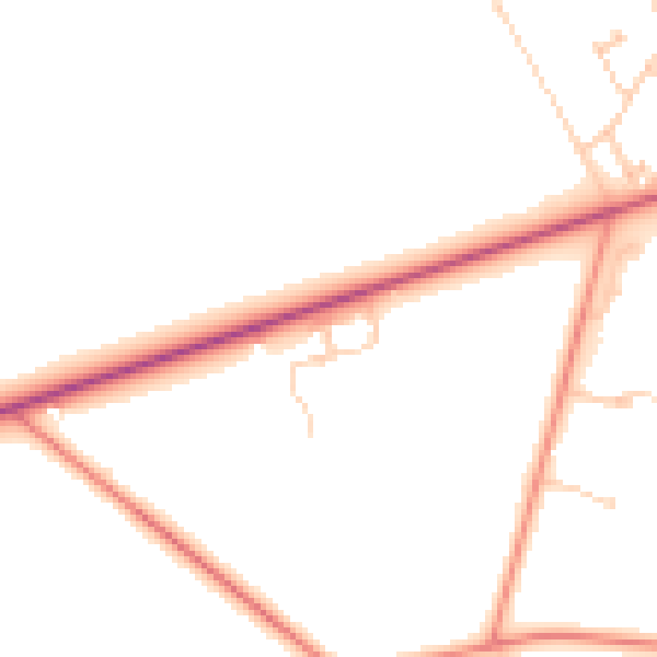 Daytime road noise heatmap for HG3 1FX