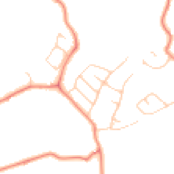 Daytime road noise heatmap for HG3 1LS