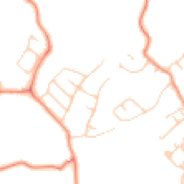 Daytime road noise heatmap for HG3 1LU