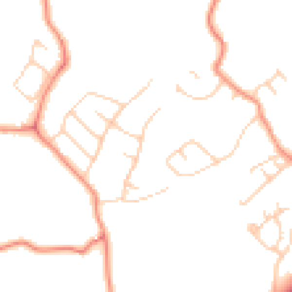 Daytime road noise heatmap for HG3 1LY
