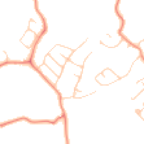 Daytime road noise heatmap for HG3 1NA