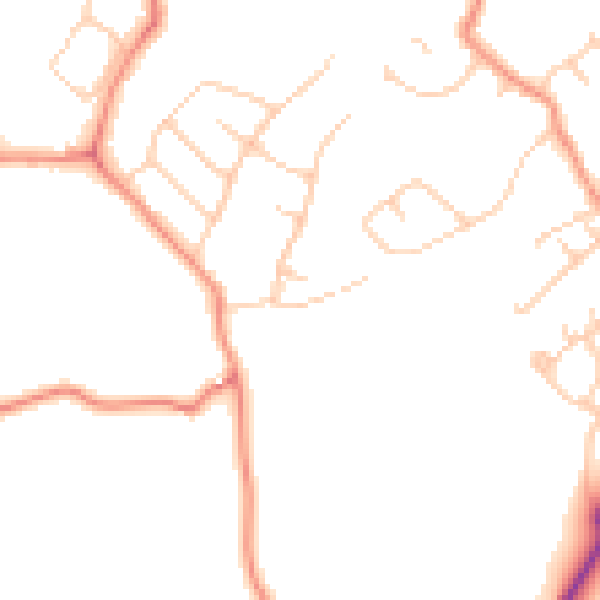 Daytime road noise heatmap for HG3 1PD