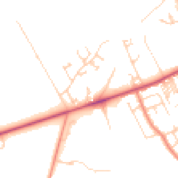 Daytime road noise heatmap for HG3 1PX