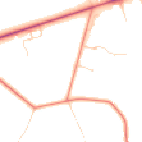 Daytime road noise heatmap for HG3 1RB