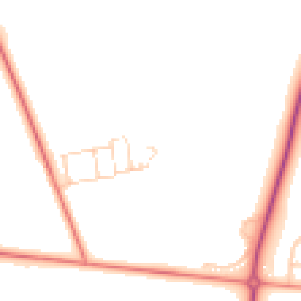 Daytime road noise heatmap for HG3 2BY