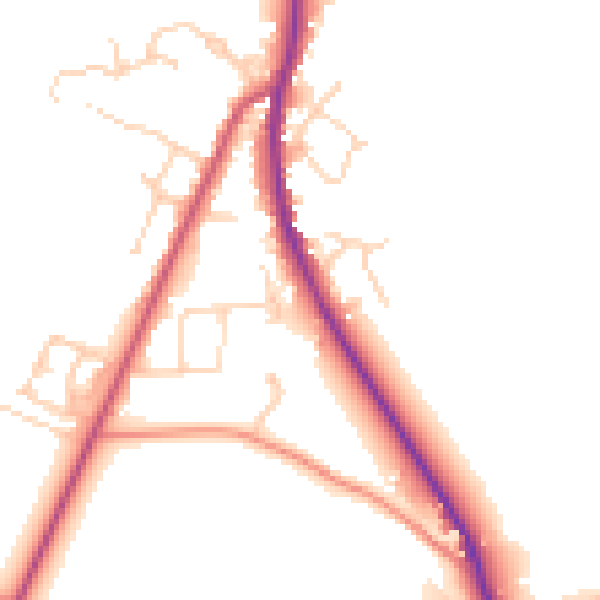 Daytime road noise heatmap for HG3 2DB