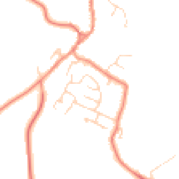 Daytime road noise heatmap for HG3 2EA
