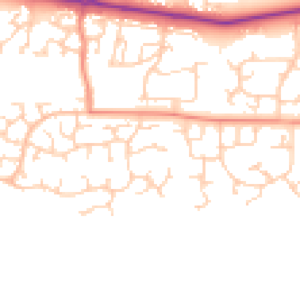 Daytime road noise heatmap for HG3 2HF