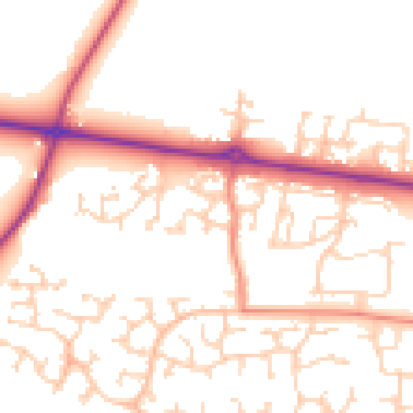 Daytime road noise heatmap for HG3 2UH