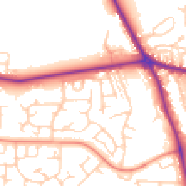 Daytime road noise heatmap for HG3 2UP